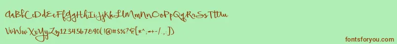 BeautifulMess Font – Brown Fonts on Green Background