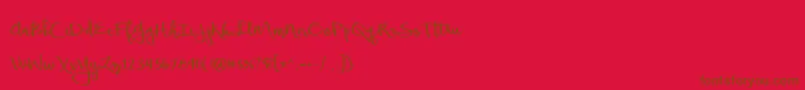 BeautifulMess Font – Brown Fonts on Red Background