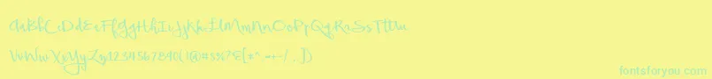 BeautifulMess Font – Green Fonts on Yellow Background