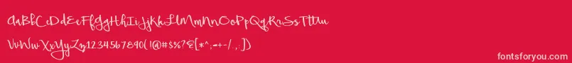 Czcionka BeautifulMess – różowe czcionki na czerwonym tle