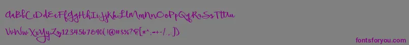 BeautifulMess Font – Purple Fonts on Gray Background