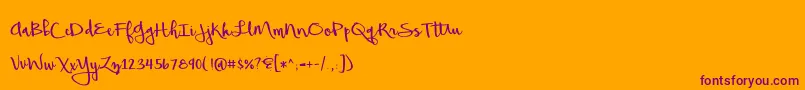 BeautifulMess Font – Purple Fonts on Orange Background