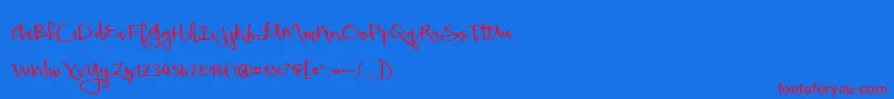 フォントBeautifulMess – 赤い文字の青い背景