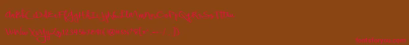 BeautifulMess Font – Red Fonts on Brown Background
