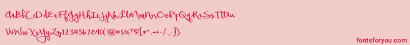 Fonte BeautifulMess – fontes vermelhas em um fundo rosa