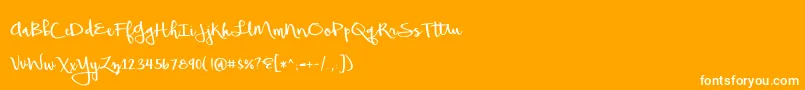 BeautifulMess-Schriftart – Weiße Schriften auf orangefarbenem Hintergrund