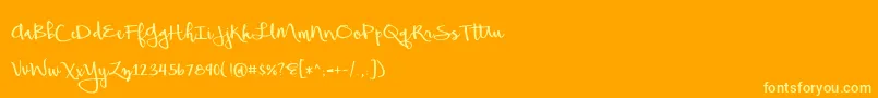 BeautifulMess-Schriftart – Gelbe Schriften auf orangefarbenem Hintergrund
