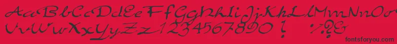 ElegantHandScript Font – Black Fonts on Red Background