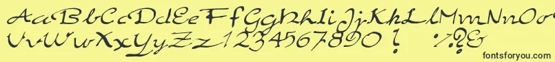 ElegantHandScript-Schriftart – Schwarze Schriften auf gelbem Hintergrund