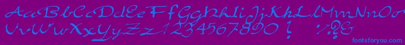 ElegantHandScript-fontti – siniset fontit violetilla taustalla