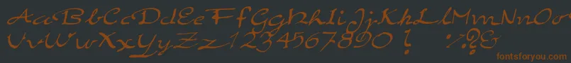 フォントElegantHandScript – 黒い背景に茶色のフォント