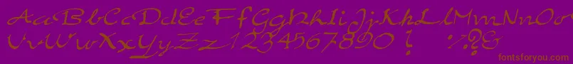 ElegantHandScript-Schriftart – Braune Schriften auf violettem Hintergrund