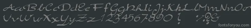 フォントElegantHandScript – 黒い背景に灰色の文字