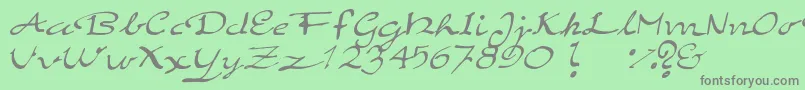 フォントElegantHandScript – 緑の背景に灰色の文字