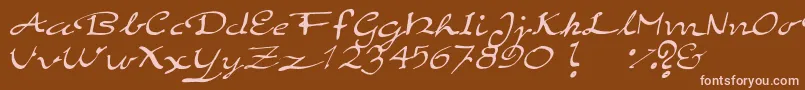 ElegantHandScript-Schriftart – Rosa Schriften auf braunem Hintergrund