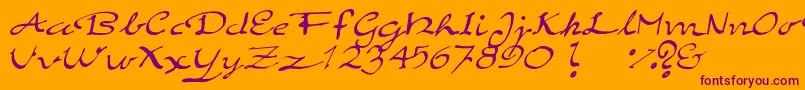 ElegantHandScript Font – Purple Fonts on Orange Background