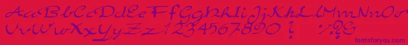 ElegantHandScript Font – Purple Fonts on Red Background