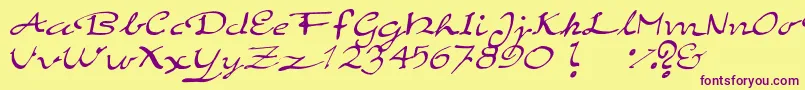 ElegantHandScript Font – Purple Fonts on Yellow Background