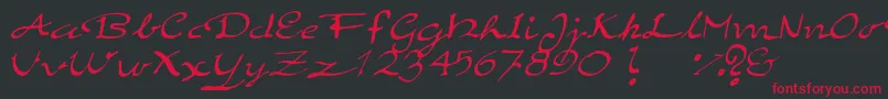 ElegantHandScript-fontti – punaiset fontit mustalla taustalla