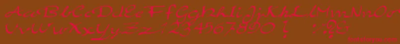ElegantHandScript Font – Red Fonts on Brown Background