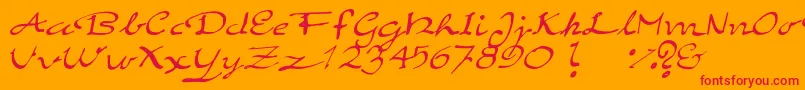 fuente ElegantHandScript – Fuentes Rojas Sobre Fondo Naranja