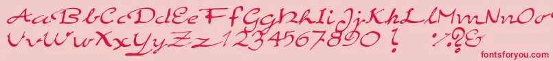 ElegantHandScript Font – Red Fonts on Pink Background