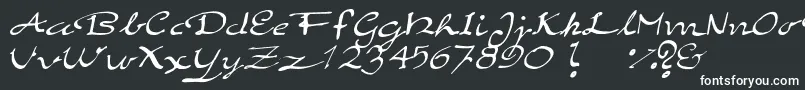 ElegantHandScript Font – White Fonts on Black Background