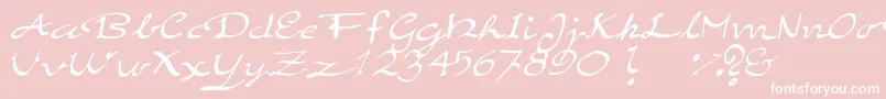 Czcionka ElegantHandScript – białe czcionki na różowym tle