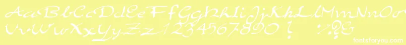 ElegantHandScript Font – White Fonts on Yellow Background