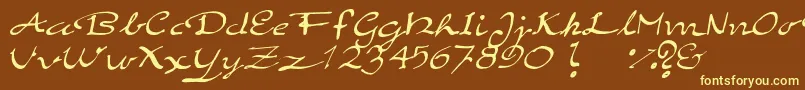 Шрифт ElegantHandScript – жёлтые шрифты на коричневом фоне