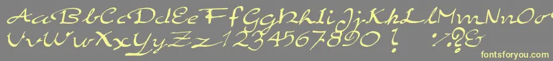 ElegantHandScript-fontti – keltaiset fontit harmaalla taustalla