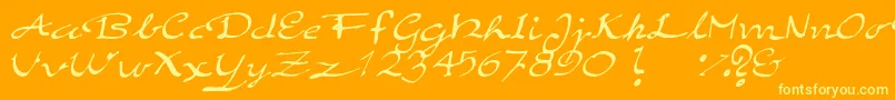 ElegantHandScript Font – Yellow Fonts on Orange Background