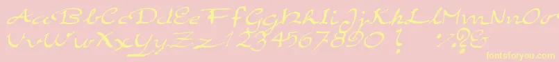 ElegantHandScript-Schriftart – Gelbe Schriften auf rosa Hintergrund