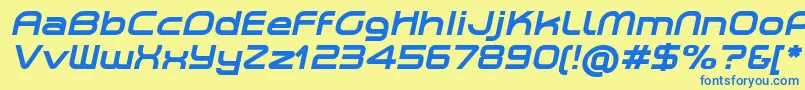 PlanetiumXBoldItalicDemo Font – Blue Fonts on Yellow Background