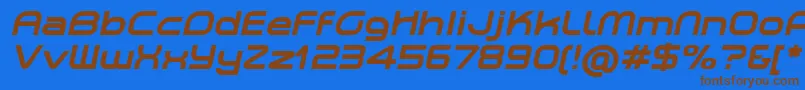 PlanetiumXBoldItalicDemo Font – Brown Fonts on Blue Background