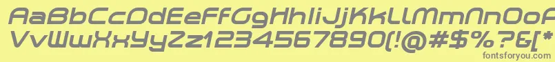 PlanetiumXBoldItalicDemo Font – Gray Fonts on Yellow Background