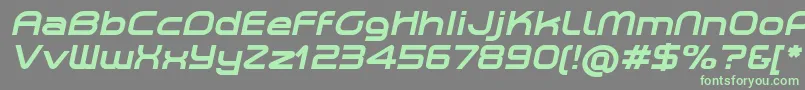 PlanetiumXBoldItalicDemo Font – Green Fonts on Gray Background