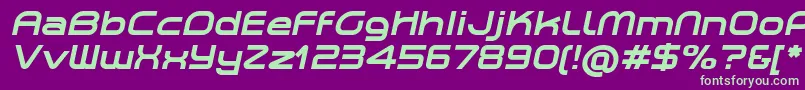 PlanetiumXBoldItalicDemo Font – Green Fonts on Purple Background