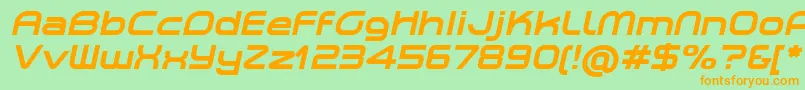 PlanetiumXBoldItalicDemo Font – Orange Fonts on Green Background