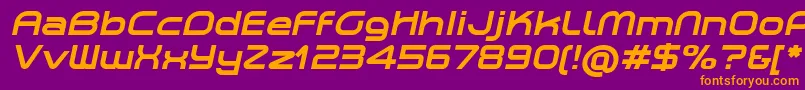 PlanetiumXBoldItalicDemo Font – Orange Fonts on Purple Background