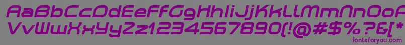 PlanetiumXBoldItalicDemo-fontti – violetit fontit harmaalla taustalla