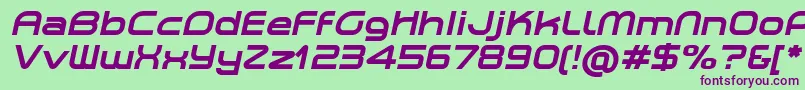 PlanetiumXBoldItalicDemo Font – Purple Fonts on Green Background