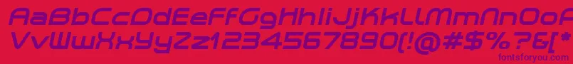 PlanetiumXBoldItalicDemo Font – Purple Fonts on Red Background