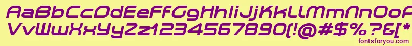 PlanetiumXBoldItalicDemo Font – Purple Fonts on Yellow Background