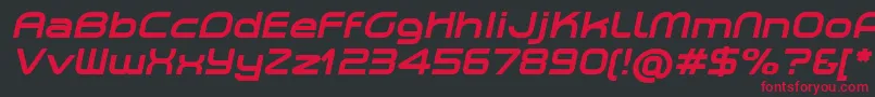PlanetiumXBoldItalicDemo Font – Red Fonts on Black Background
