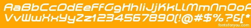 PlanetiumXBoldItalicDemo Font – White Fonts on Orange Background