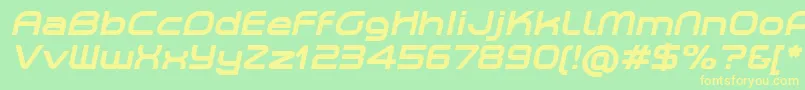 フォントPlanetiumXBoldItalicDemo – 黄色の文字が緑の背景にあります