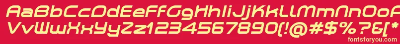 PlanetiumXBoldItalicDemo Font – Yellow Fonts on Red Background