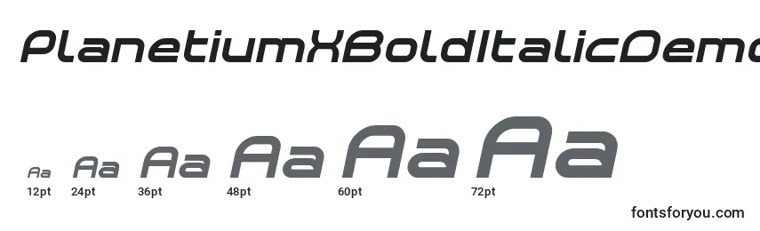 PlanetiumXBoldItalicDemo Font Sizes
