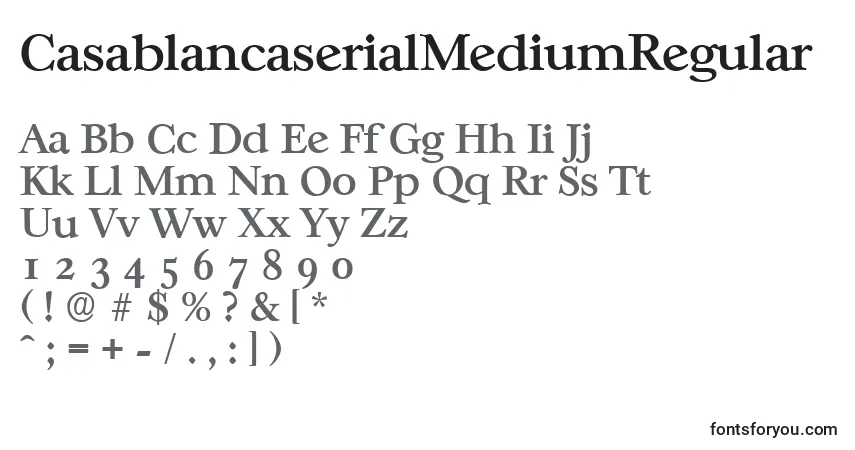 A fonte CasablancaserialMediumRegular – alfabeto, números, caracteres especiais